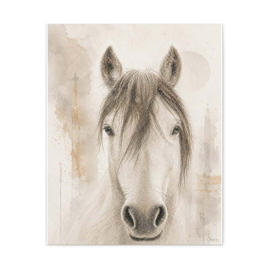 Eira | Minimalist Equine Neutral Horse Portrait Wall Art