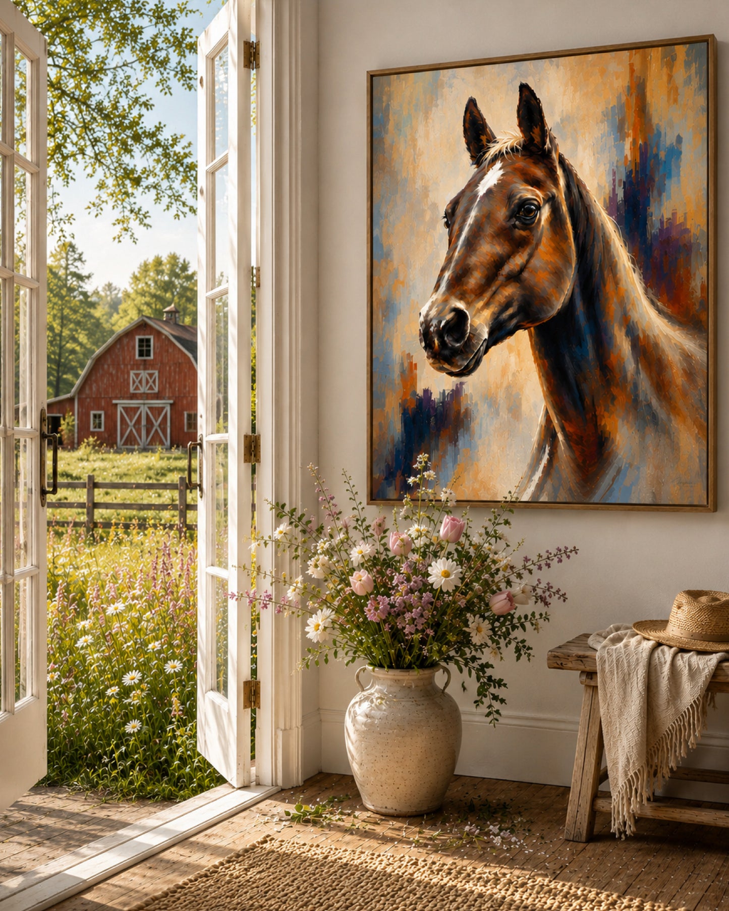 Gift - Horse Portrait Canvas Print I Equine Wall Art for Horse Lovers