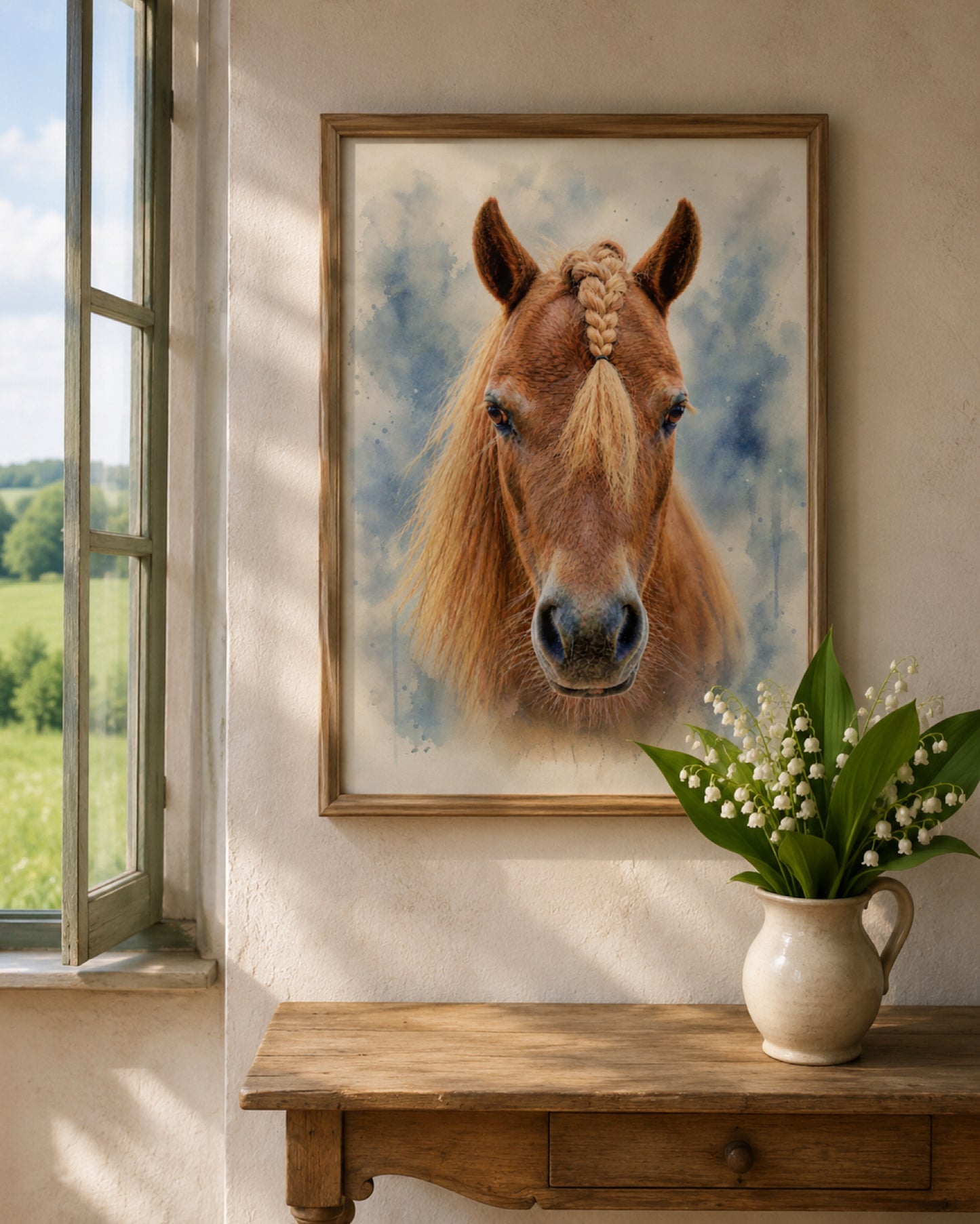 Braided Dreams - Chestnut Horse  Equestrian Fine Art Canvas Print